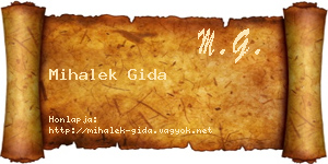 Mihalek Gida névjegykártya